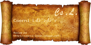 Cserni Lázár névjegykártya